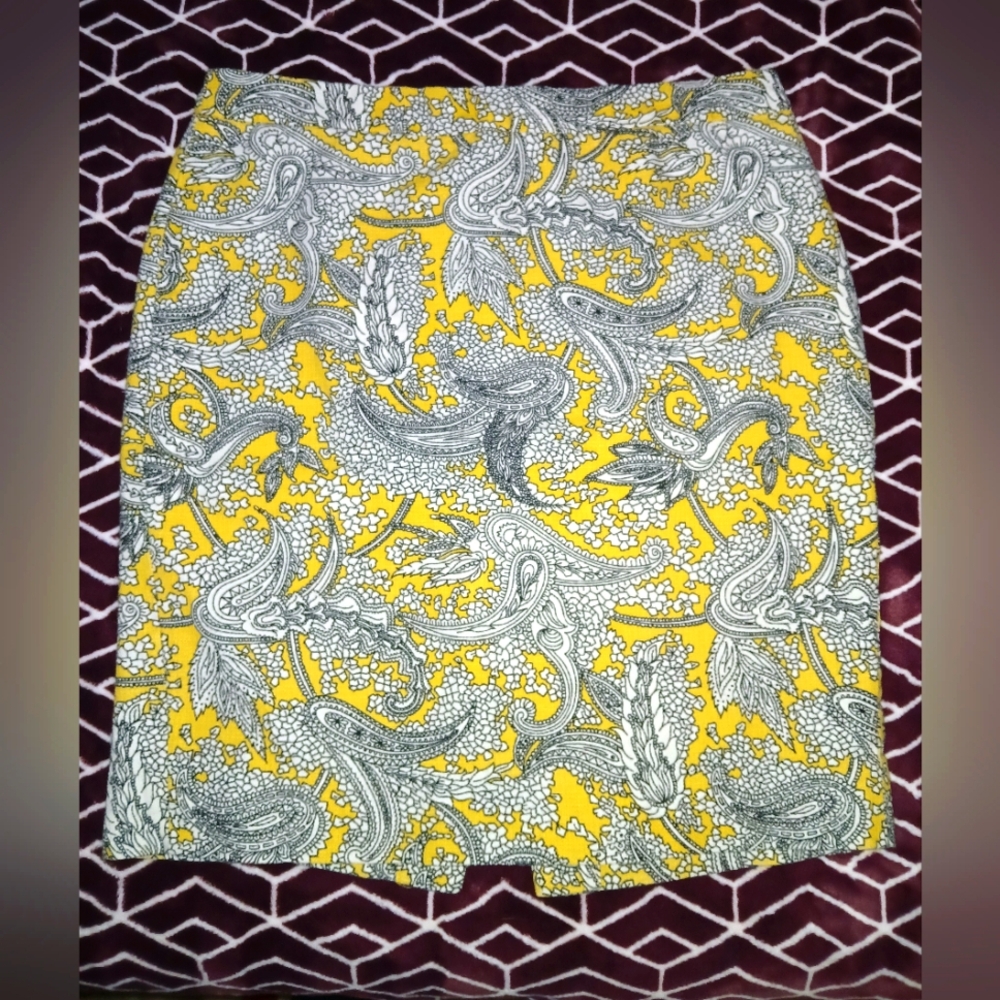 J. Crew Lined Paisley Skirt Sz 10 EUC